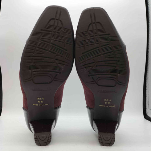 アシックスペダラ asics pedala エナメル切替 スエード スクエアトゥ ウォーキングパンプス レディース JPN:22.5