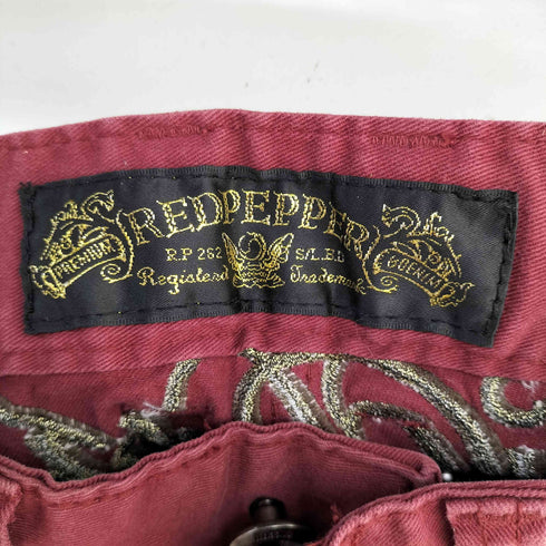 RED PEPPER ヒップ刺繍 ローライズ カラースキニーデニム Y2K レディース 26