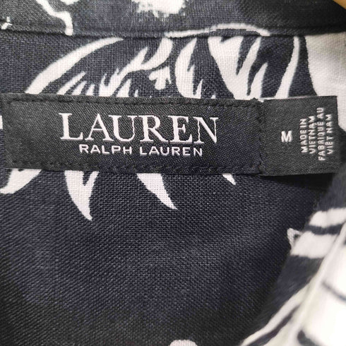 ローレンラルフローレン LAUREN RALPH LAUREN フラワー リネンシャツ レディース M