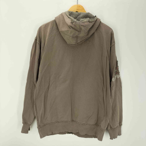 ビラボン BILLABONG 00S OLD 髑髏 スカル プリント 刺繍 インサイドアウト ジップアップ パーカー フーディー Y2K メンズ JPN:M