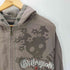 ビラボン BILLABONG 00S OLD 髑髏 スカル プリント 刺繍 インサイドアウト ジップアップ パーカー フーディー Y2K メンズ JPN:M