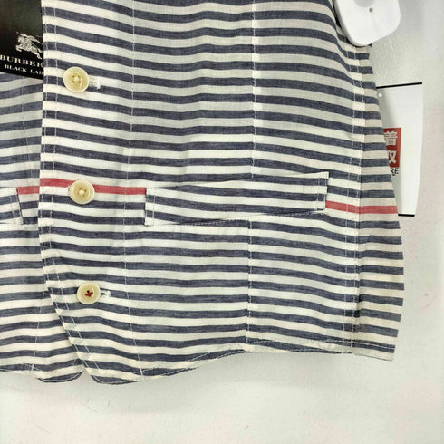 バーバリーブラックレーベル BURBERRY BLACK LABEL リネン混 ボーダー ベスト メンズ JPN:M