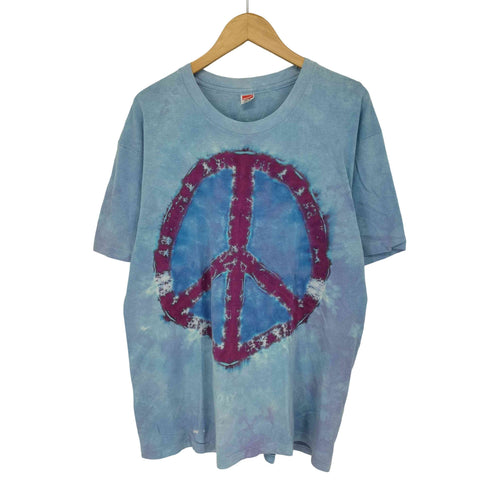 ヘインズ Hanes USA製 ピースマーク タイダイTシャツ メンズ import:XL