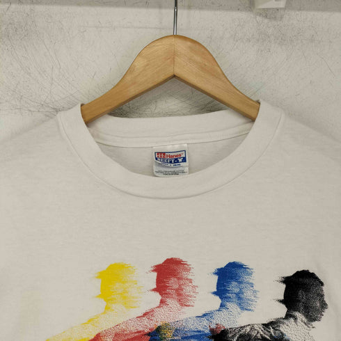 ヘインズ Hanes シングルステッチ super dad プリントクルーネックTシャツ メンズ import:L