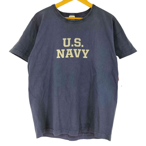 バズリクソンズ BUZZ RICKSONS U.S.NAVY プリントクルーネックTシャツ シテンシル MADE IN USA メンズ JPN:XL
