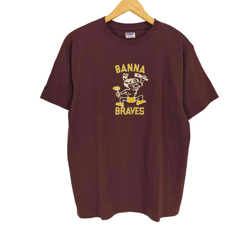 ウエアハウス WAREHOUSE DOUBLE WORKS プリント クルーネック Tシャツ BANNA BRAVES メンズ JPN:XL
