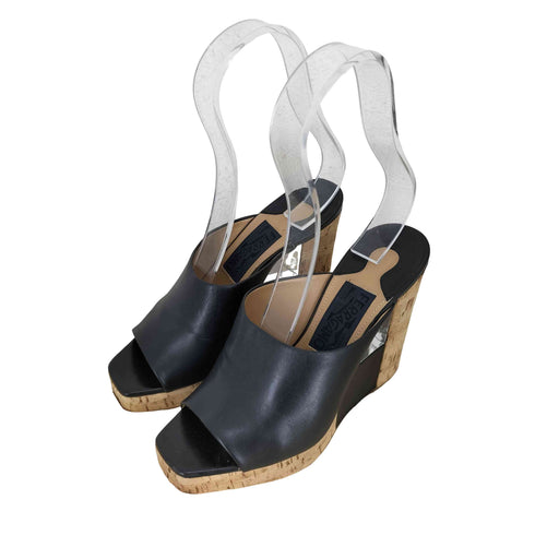 サルヴァトーレフェラガモ Salvatore Ferragamo RERTY イタリア製 ウェッジソール レザーサンダル レディース