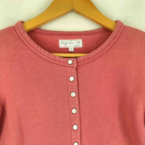 アニエスベー agnes b. スウェット地 裏起毛 プレッション カーディガン レディース JPN:1