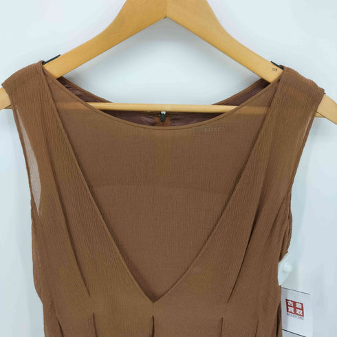フォクシー FOXEY シアー プリーツ ノースリーブ ワンピース レディース JPN:38