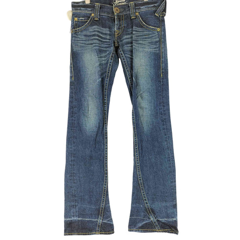 ロデオクラウンズ RODEO CROWNS 00S デザインステッチ ローライズ ブーツカット フレアデニムパンツ レディース US:26-27