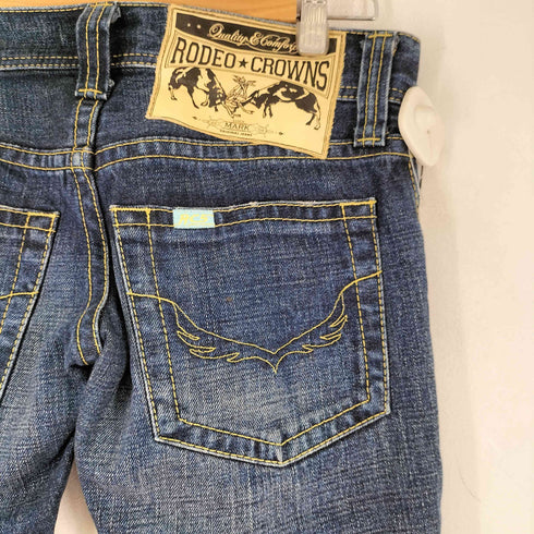 ロデオクラウンズ RODEO CROWNS 00S デザインステッチ ローライズ ブーツカット フレアデニムパンツ レディース US:26-27