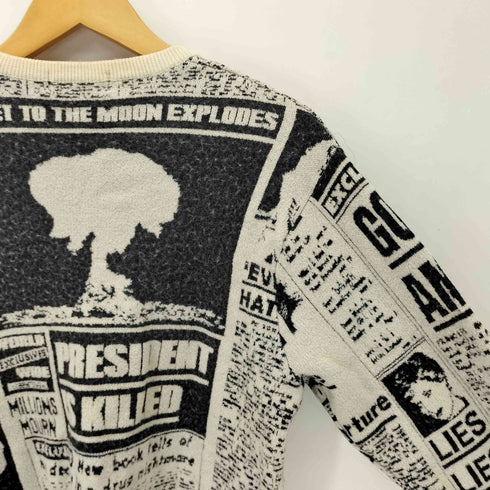 シュプリーム Supreme 18AW Newspaper print Sweater ニュースプリントセーター メンズ import:L