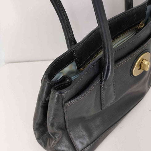 コーチ COACH レザー ターンロック ハンドバッグ leather turn lock handbag レディース