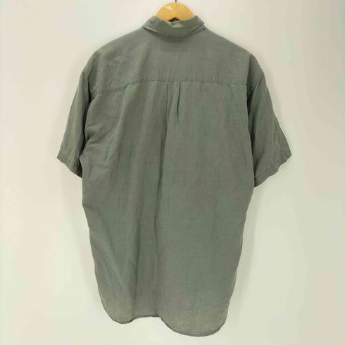 ペリーエリス PERRY ELLIS 90S OLD 麻 リネン コットン S/S ボックス シャツ メンズ import:M