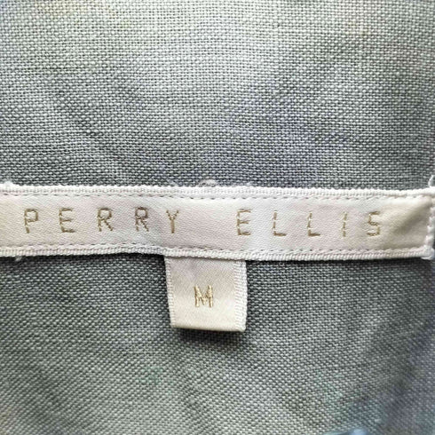 ペリーエリス PERRY ELLIS 90S OLD 麻 リネン コットン S/S ボックス シャツ メンズ import:M