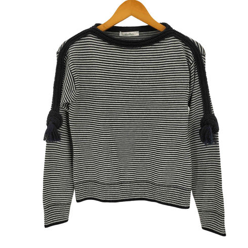 マックスマーラ MAX MARA タッセル ボーダー ボートネックニット レディース