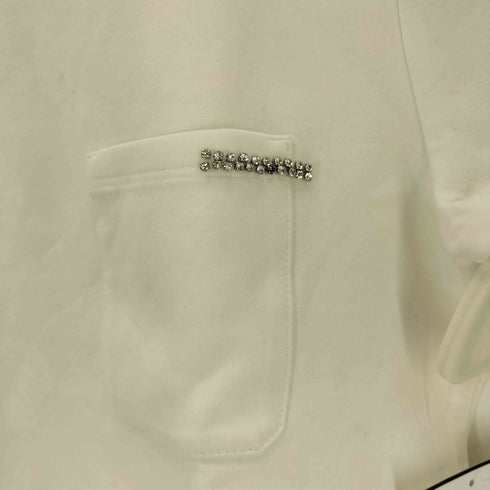 マックスマーラステュディオ MAX MARA STUDIO ラインストーン装飾 ストレッチ 半袖カットソー レディース