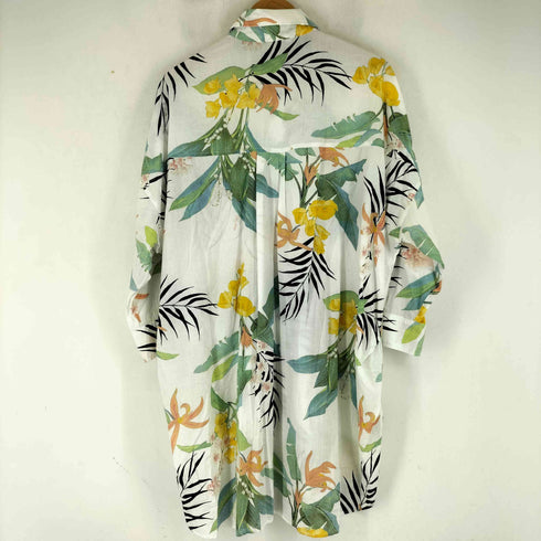 ザラ ZARA ボタニカル フローラルモチーフ シャツワンピース レディース import:XS
