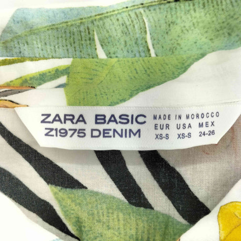 ザラ ZARA ボタニカル フローラルモチーフ シャツワンピース レディース import:XS