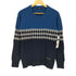 バーバリーブラックレーベル BURBERRY BLACK LABEL ノルディック ダイヤ ロゴ メタルプレート クルーネック ニット セーター メンズ JPN:2