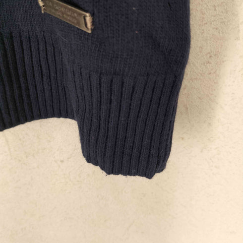 バーバリーブラックレーベル BURBERRY BLACK LABEL ノルディック ダイヤ ロゴ メタルプレート クルーネック ニット セーター メンズ JPN:2