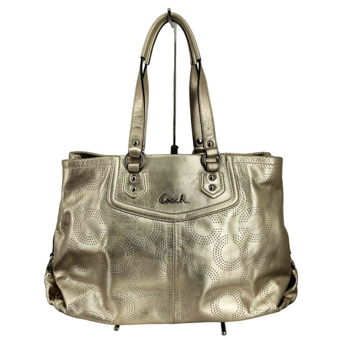 コーチ COACH レザー オプアート トートバッグ ハンドバッグ leather opart tote bag hand bag レディース