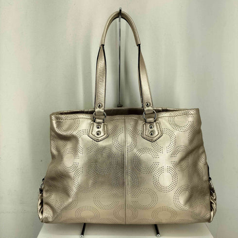 コーチ COACH レザー オプアート トートバッグ ハンドバッグ leather opart tote bag hand bag レディース