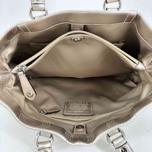 コーチ COACH レザー オプアート トートバッグ ハンドバッグ leather opart tote bag hand bag レディース
