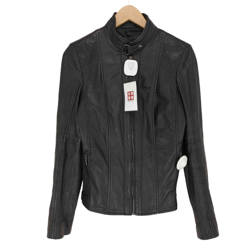 trendzone トレンドゾーン real leather リアルレザー 本革 シングル ライダース ジャケット レディース 34