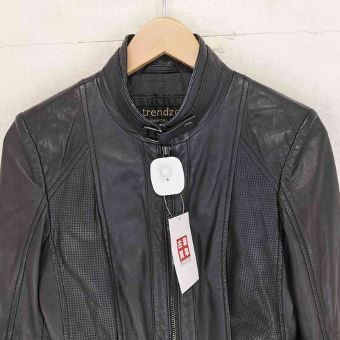trendzone トレンドゾーン real leather リアルレザー 本革 シングル ライダース ジャケット レディース 34