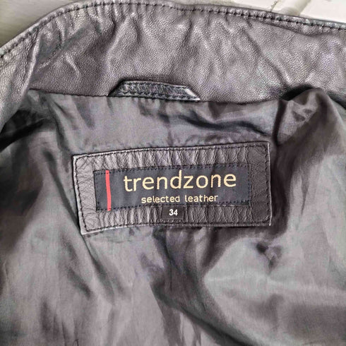 trendzone トレンドゾーン real leather リアルレザー 本革 シングル ライダース ジャケット レディース 34