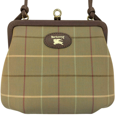 バーバリー BURBERRY ノバチェック がま口 玉虫色 ショルダーバッグ レディース ONE SIZE