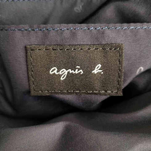 アニエスベー agnes b. エナメル&ナイロン切替 フロントロゴ ショルダーバッグ レディース