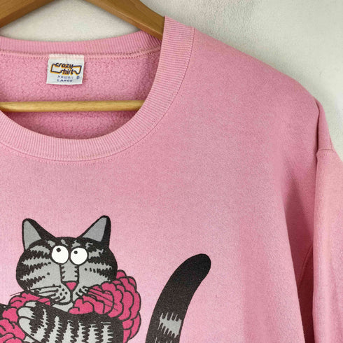 CrazyShirts 90S クリバンキャット 両面プリント スウェット メンズ import:L