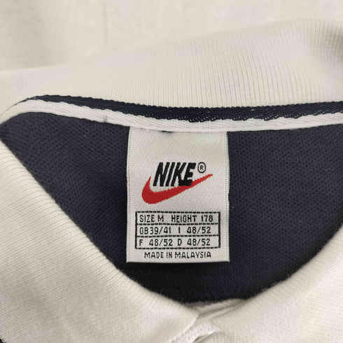 ナイキ NIKE 90S 銀タグ ロゴ刺繍 長袖 ポロシャツ メンズ M