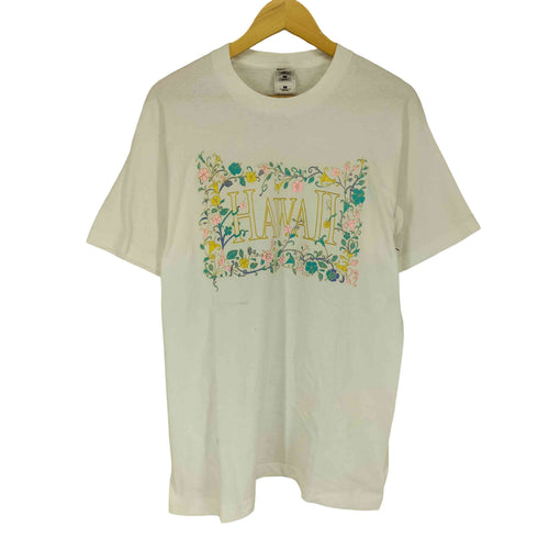 フルーツオブザルーム FRUIT OF THE LOOM 90s HAWAII 花柄プリント 袖裾シングル 半袖 Tシャツ メンズ L