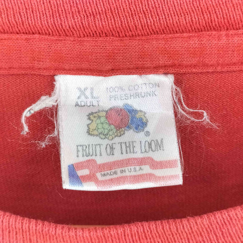 フルーツオブザルーム FRUIT OF THE LOOM 90s USA製 企業ロゴ プリント クルーネック 半袖Tシャツ メンズ XL