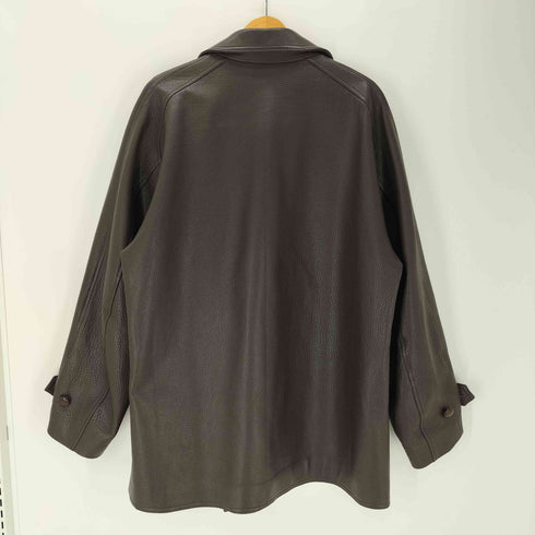 ニードルズ Needles 23AW Double Breasted Car Coat Cow Leather ダブル ブレステッド カー コート カウ レザー 牛革 メンズ JPN:M