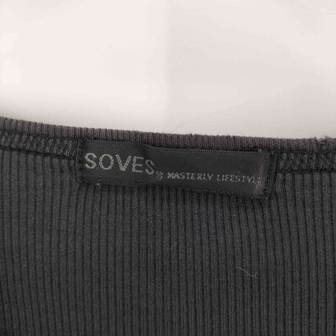 SOVES 英字 グラフィックプリント Vネック カットソー Y2K メンズ JPN:L