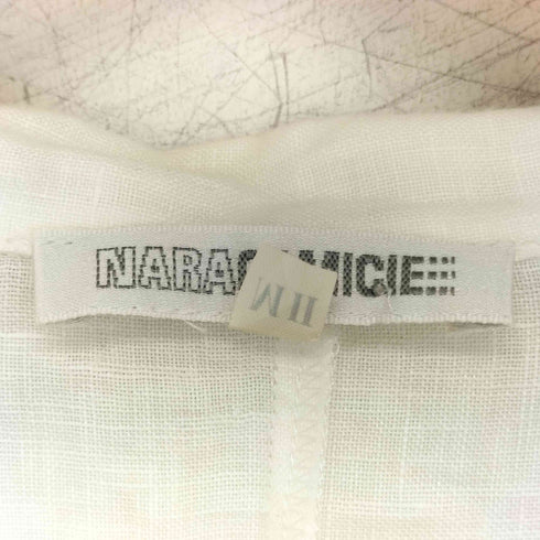 ナラカミーチェ NARACAMICIE リネン100 ギャザーデザイン シャツジャケット ブラウス レディース JPN:M