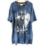 ザマウンテン the mountain タイダイ 総柄 ウルフ 狼 プリント S/S Tシャツ メンズ import:XXL
