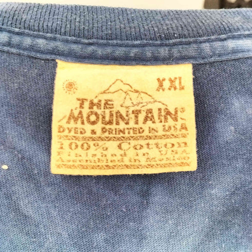 ザマウンテン the mountain タイダイ 総柄 ウルフ 狼 プリント S/S Tシャツ メンズ import:XXL