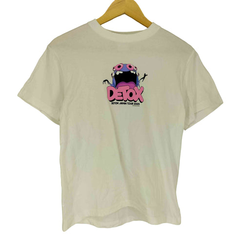 バンドプリント クルーネック 半袖 Tシャツ レディース