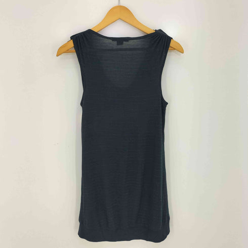 アルマーニエクスチェンジ ARMANI EXCHANGE ラメ糸 ボーダー ビーズスタッズエポレット ドレープ ノースリーブ レディース import:S