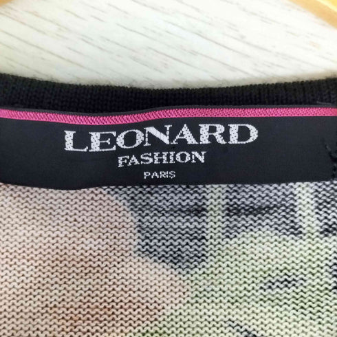 レオナール LEONARD ウールシルク 花柄 ニットカーディガン レディース import:L