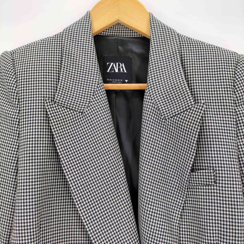 ザラ ZARA テーラード チェック ジャケット レディース JPN:XS