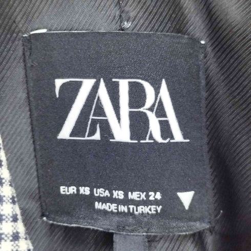 ザラ ZARA テーラード チェック ジャケット レディース JPN:XS