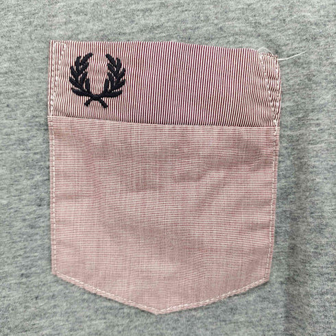 フレッドペリー FRED PERRY ロゴ 刺繍 クルーネック S/S ポケット Tシャツ メンズ import:S