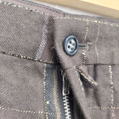 ジュンメン JUN MEN MADE IN JAPAN 日本製 YZIP チェック 2タック スラックス メンズ W70