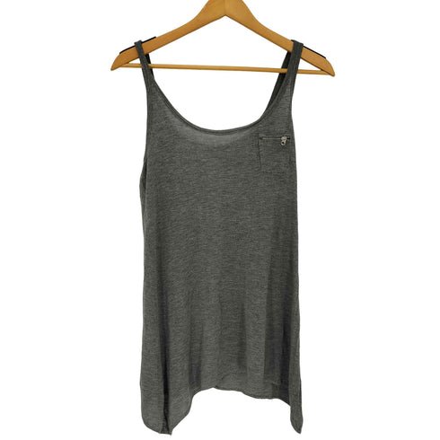 アルマーニエクスチェンジ ARMANI EXCHANGE Uネック ジップ胸ポケット アシンメトリー ノースリーブ レディース import:M